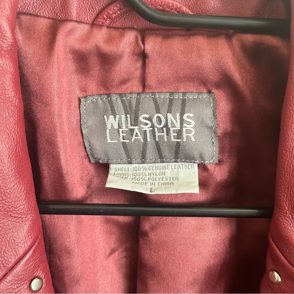 Wilson’s Red 100% Leather Jacket - Picture 2 of 4
